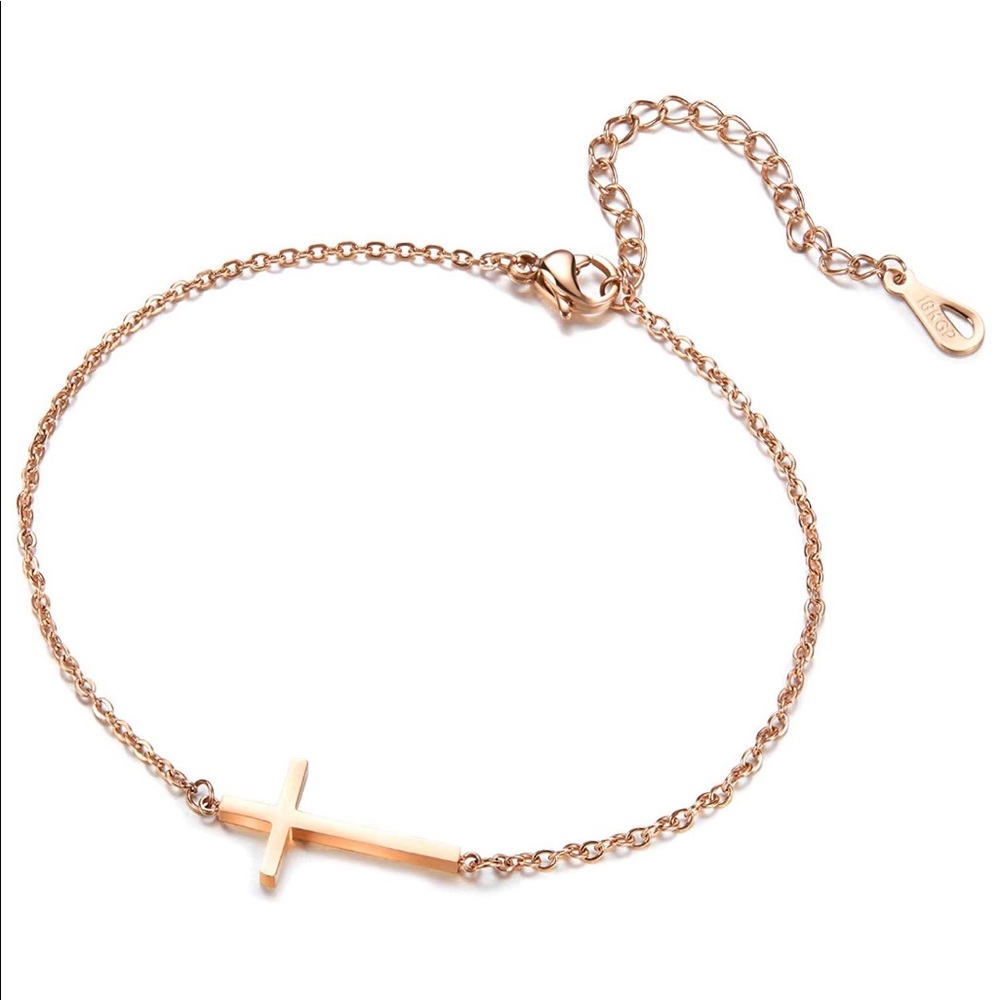 Fesciory Stainless Steel Cross Anklet